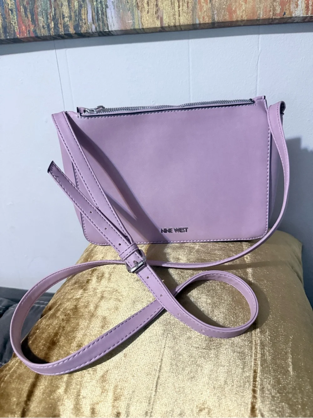 Nine West Mauve Faux-Leather Crossbody Bag